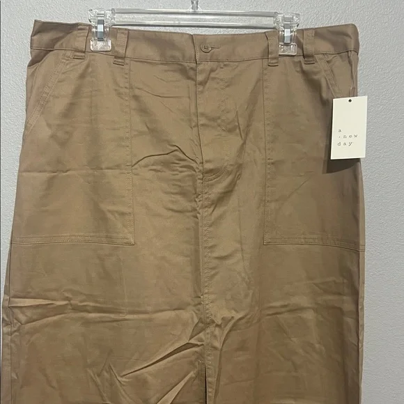 a new day Tan Maxi Skirt with Front Slit - Picture 2 of 8